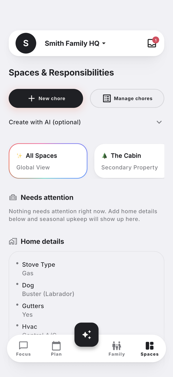 Spaces — every property's projects and backlog in one place